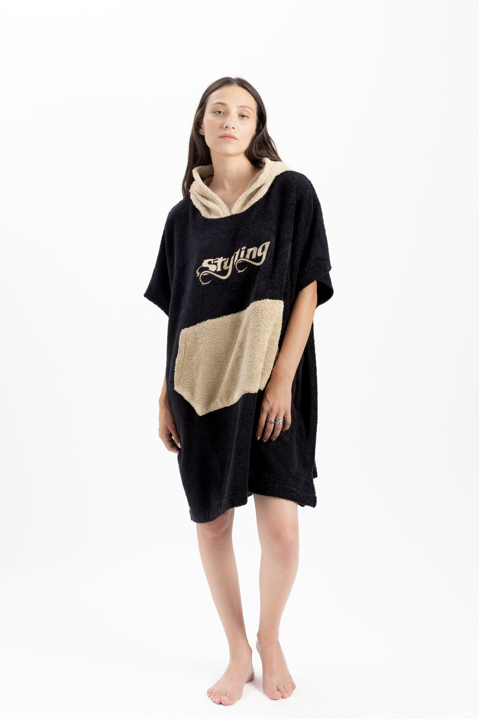 Ponchos Bordado - Negro/earth