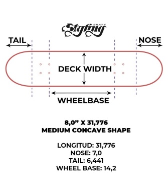 Tabla skate STYLING Spiderweb 8,0" - Verde