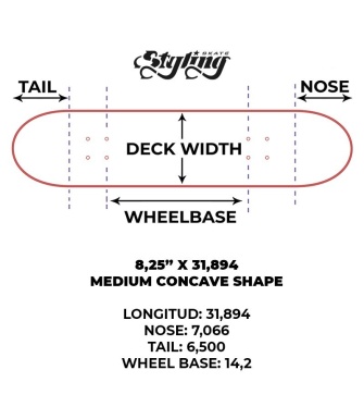 Tabla skate STYLING Spiderweb 8,25" - Verde