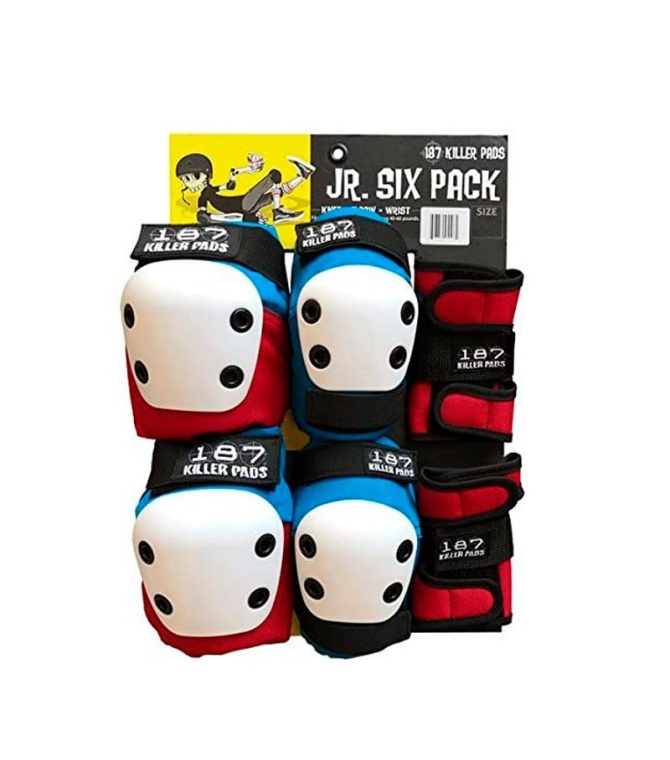 Protecciones 187 Six Pack Junior - Red white blue