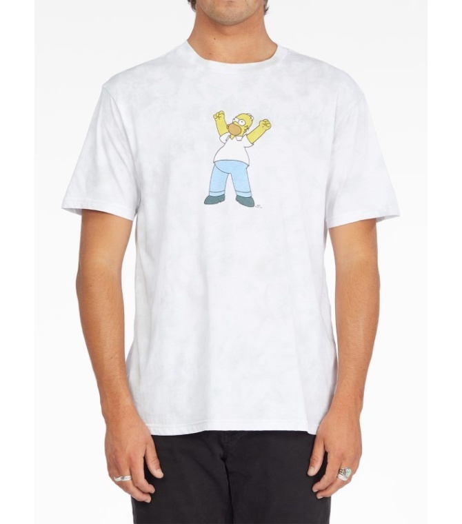 Derechos de autor ventilador Perezoso Camiseta BILLABONG Simpson Homer Ss Td - White