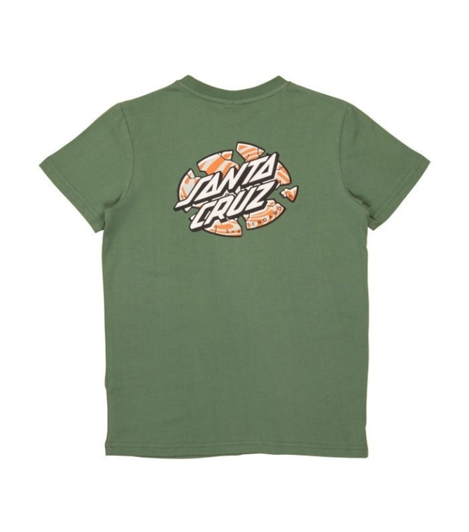 Camiseta SANTA CRUZ Youth Tee Warp Broken Dot Vtg Ivy - Vtg ivy