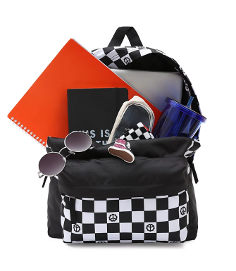 Mochila VANS Wm Realm Backpack Peace Check - Black/black