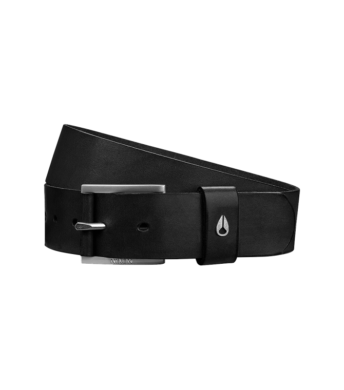 Cinturon NIXON Americana Leather Belt - 180-black/silver