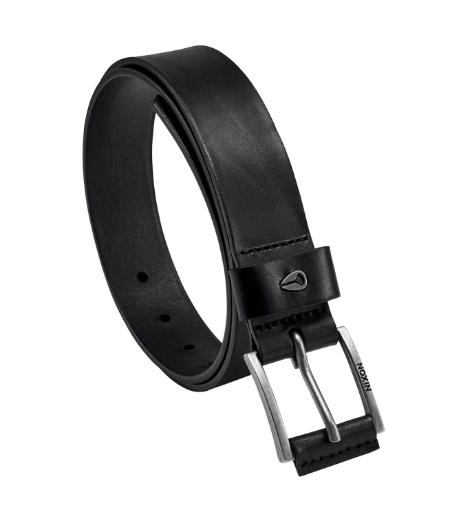 Cinturon NIXON Americana Leather Belt - 180-black/silver