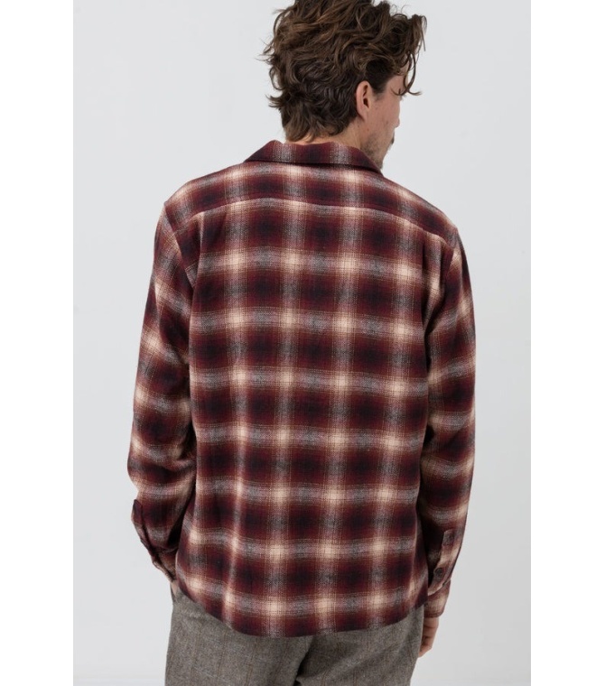 Camisa RHYTHM Check Ls Shirt - Mulberry