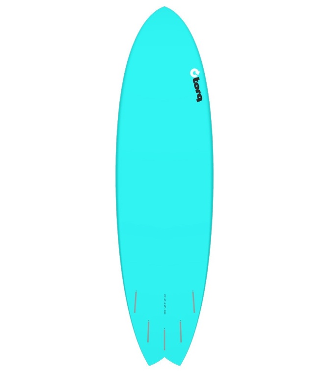 Tabla surf TORQ 6'10" Fish Tet Pinline Wht Deck - Miami blue/pinline