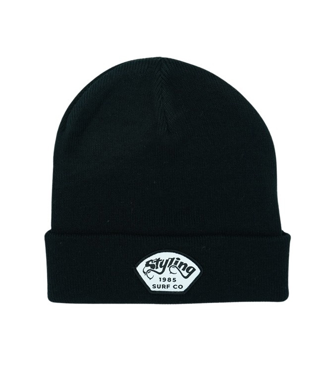 Gorro STYLING Muffin Beanie - Negro parche:blanco