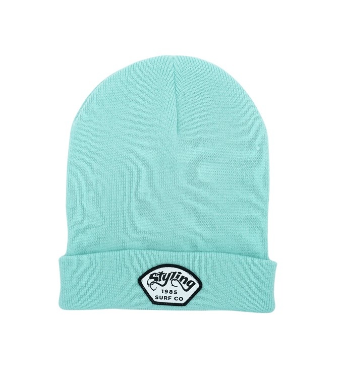 Gorro STYLING Muffin Beanie - Mint parche: blanco