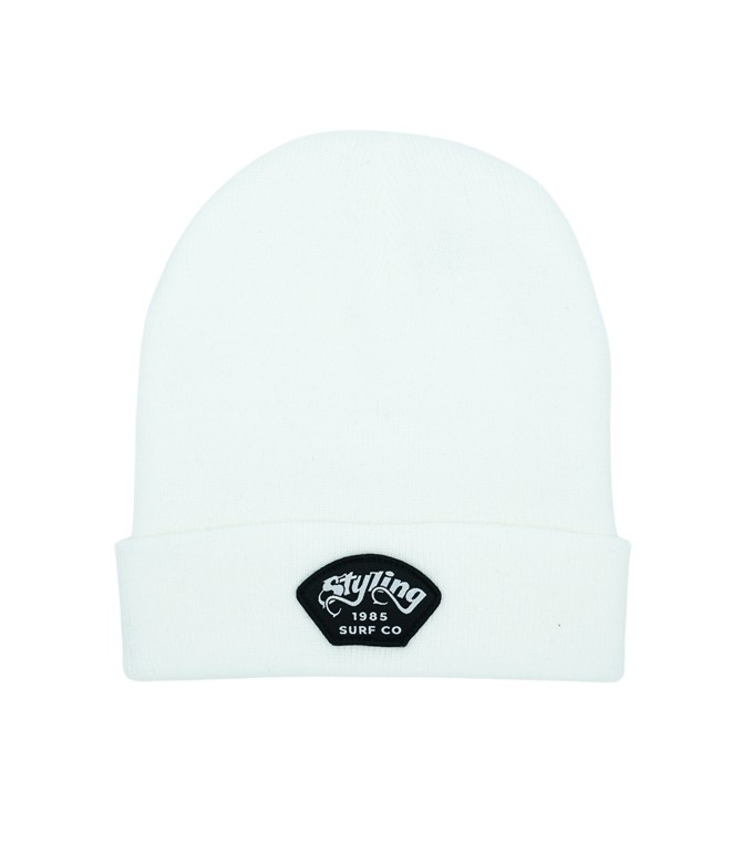 Gorro STYLING Muffin Beanie - Blanco parche:negro