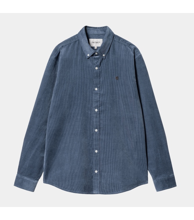 Camisa CARHARTT WIP Madison Fine Cord Shirt-Hudson Blue / Black