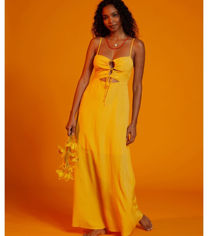 Vestido BILLABONG Lima Maxi Dress  Wvdr Ygc0 - Sunset gold - solid