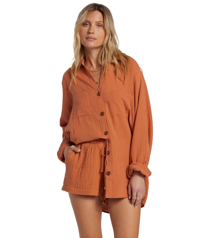 Camisa BILLABONG Swell Blouse  Wvtp Tof - Toffee