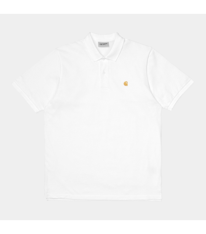 Polo CARHARTT WIP S/s Chase Pique - White / gold