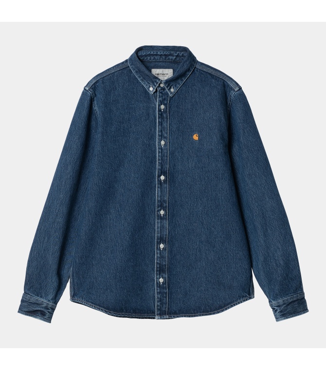 Camisa CARHARTT WIP L/s Weldon - Blue stone washed