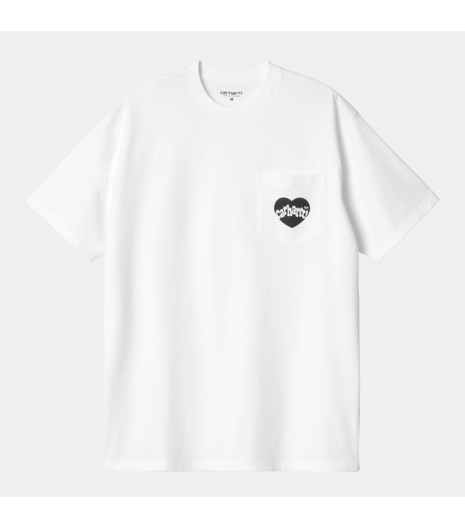 Camiseta Carhartt Wip Amour Pocket - White/Black