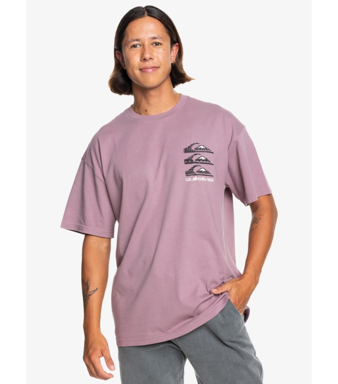 Camiseta Quiksilver Vertical Logos - Grape Shake