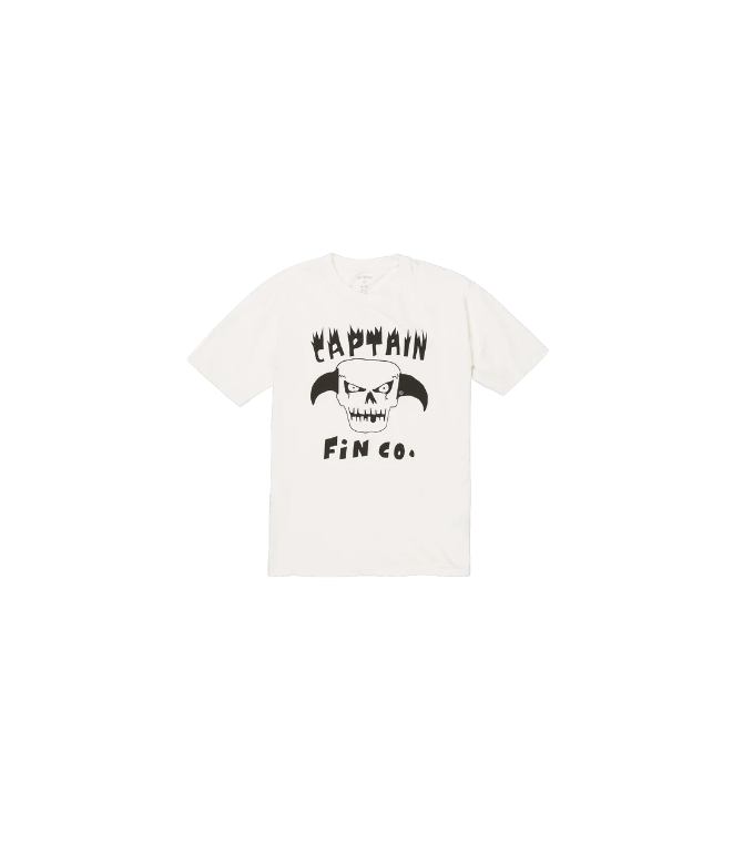 Camiseta CAPTAIN FIN Twin Fin Skull S-Vintage White