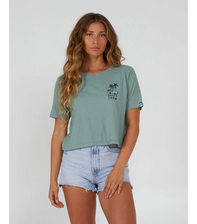 Camiseta SALTY CREW Lookout Crop -Sage