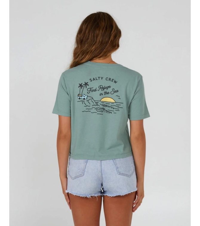 Camiseta SALTY CREW Lookout Crop -Sage