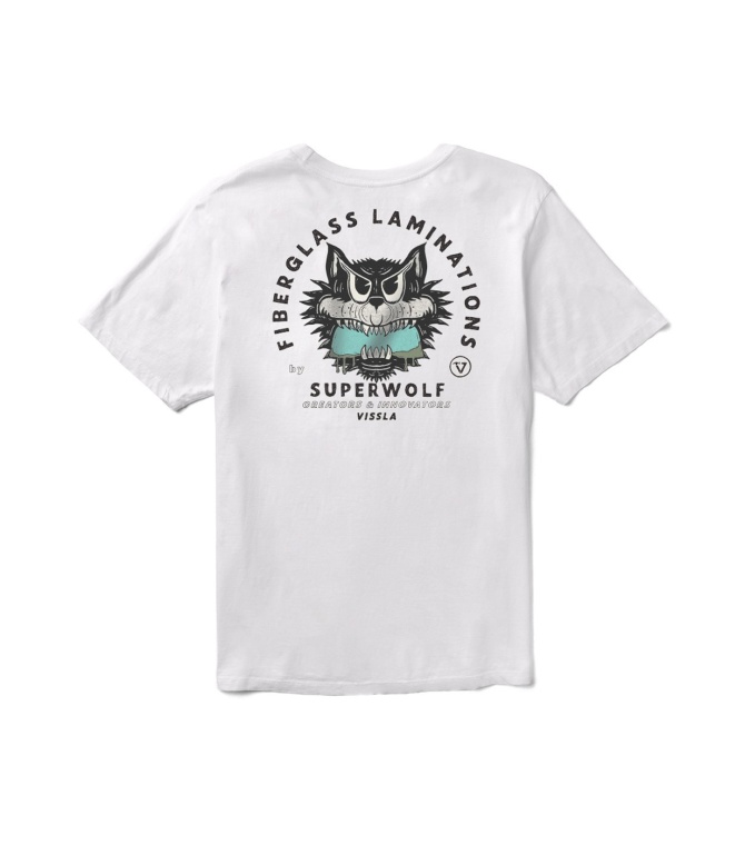 Camiseta VISSLA Super Wolf Premium Pkt Tee-White