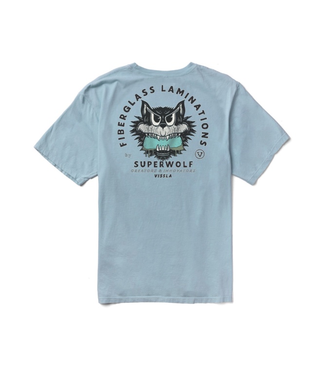 Camiseta VISSLA Super Wolf Premium Pkt-Chambray