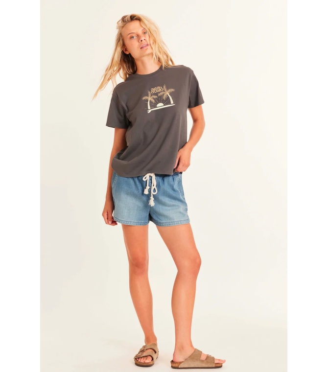 Camiseta SISSTREVOLUTION Beach Daze Boyfriend-Charcoal