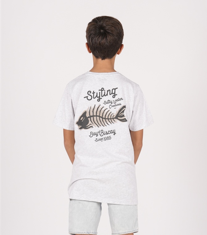 Camiseta STYLING Fishbone-Pearl Heather