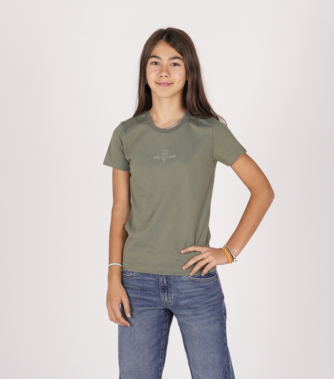 Camiseta STYLING Flower Power-Jade