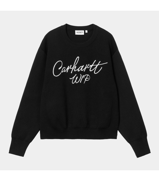 Sudadera CARHARTT WIP W' Signature Sweater Cotton Knit-Black/Wax