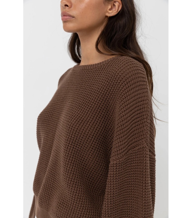 Jersey RHYTHM Classic Knit Jumper-Chocolate