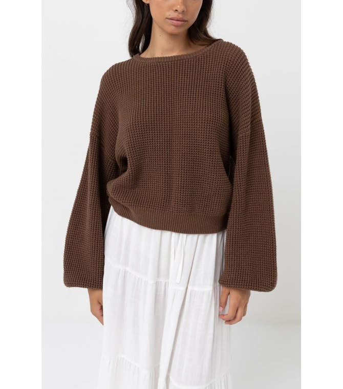 Jersey RHYTHM Classic Knit Jumper-Chocolate