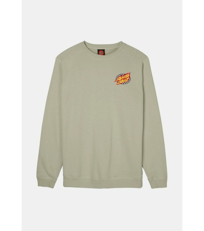 Sudadera SANTA CRUZ Oval Check Flame Crew-Stone Grey