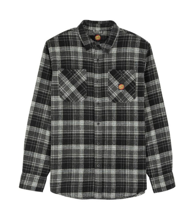 Camisa SANTA CRUZ Apex Ls Shirt-Black Check