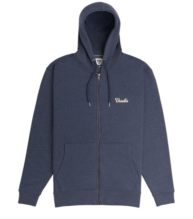 Sudadera VISSLA Coastal Zip Hoodie Fleece-Dark Naval Heather