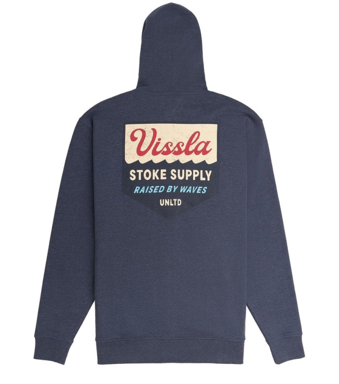 Sudadera VISSLA Coastal Zip Hoodie Fleece-Dark Naval Heather