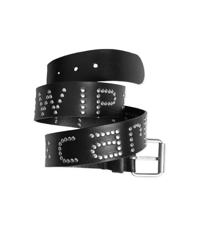 Cinturon CARHARTT WIP Script Studs Belt Leather-Black/Silver