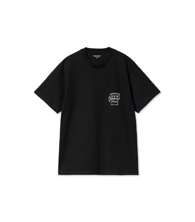 Camiseta CARHARTT WIP Fragments Pocket T-Shirt-Black/White