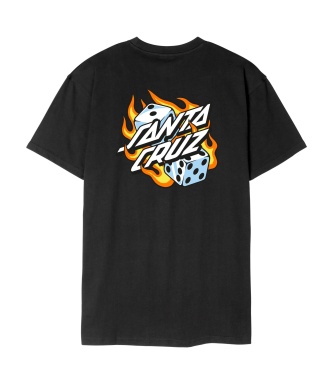 Camiseta SANTA CRUZ Flaming Dice Dot Chest T-Shirt-Black