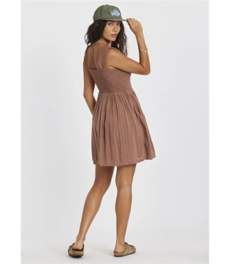Vestido SISSTREVOLUTION Pacific Dreams Ss Woven Dress-Mocha