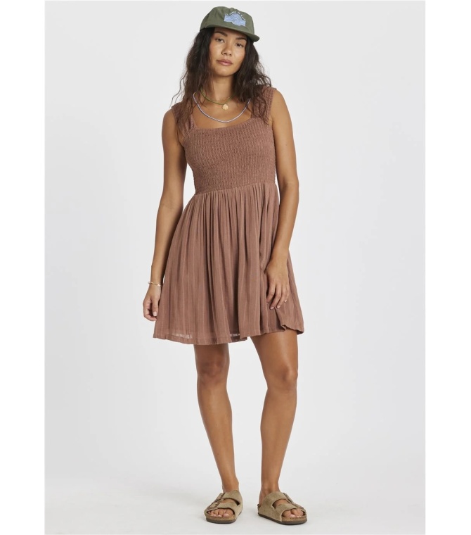 Vestido SISSTREVOLUTION Pacific Dreams Ss Woven Dress-Mocha