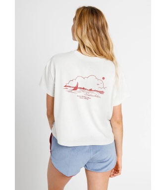 Camiseta SISSTREVOLUTION Hibiscus Tee-Vintage White