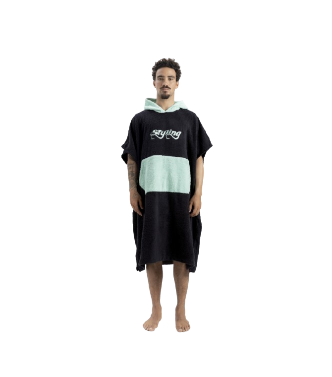Ponchos STYLING Bordado - Negro/verde