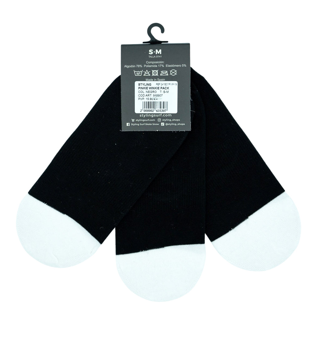 Calcetín Styling Pinkies Pack Negro - Negro
