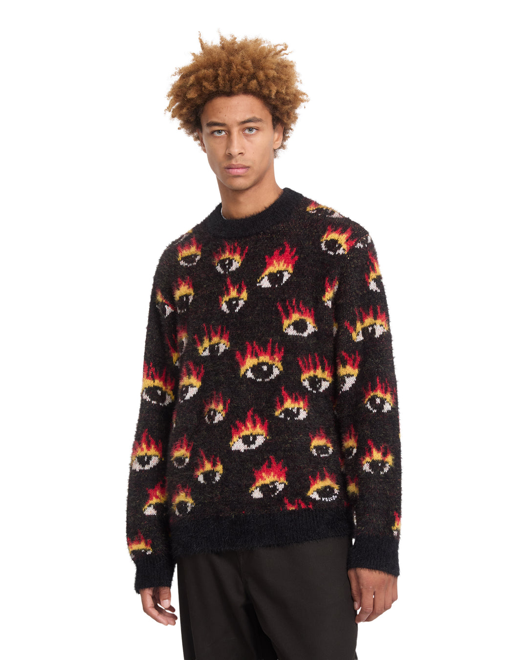 Jersey Volcom Fa Ozzy Swtr Eyes - black