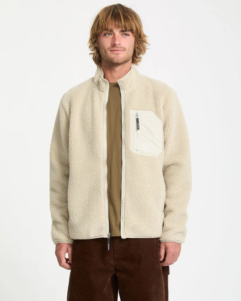 Sudadera volcom muzzer fuzzar zip - stone