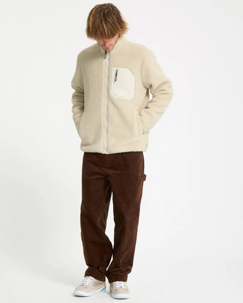 Sudadera volcom muzzer fuzzar zip - stone