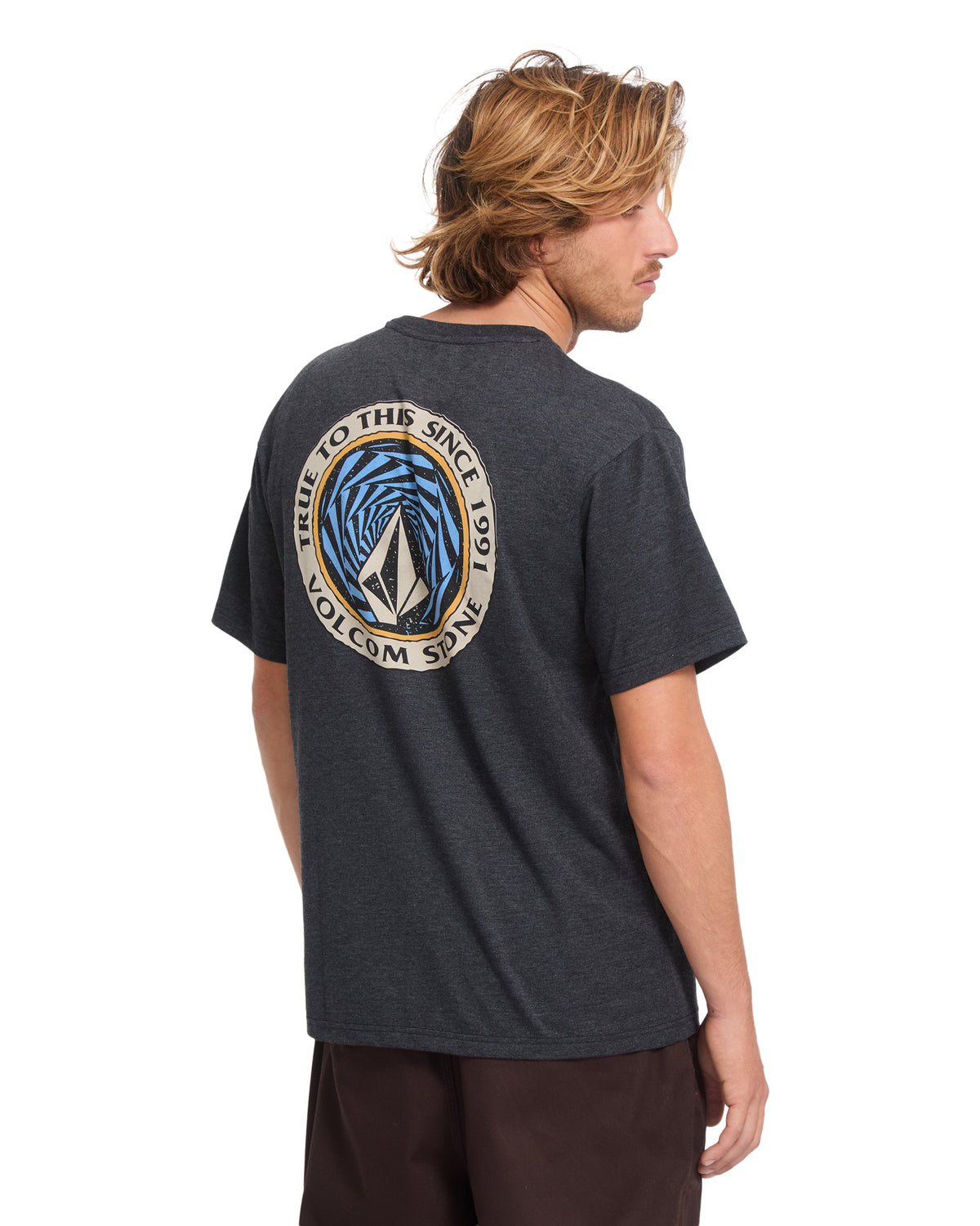 Camiseta Volcom Ringstone Hth Sst - heather black
