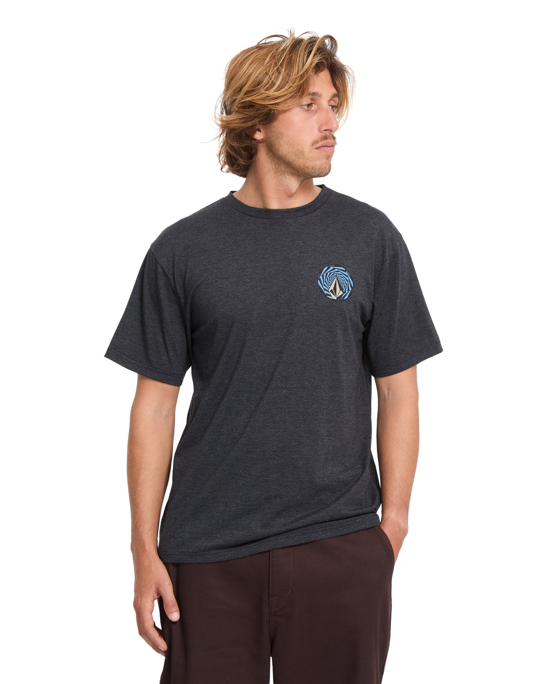 Camiseta Volcom Ringstone Hth Sst - heather black