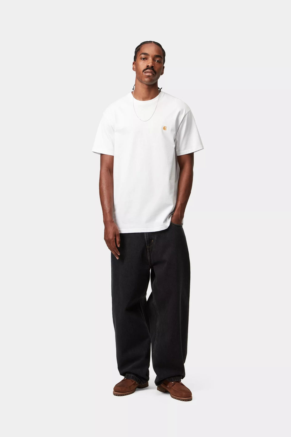 Camiseta Carhartt Wip S/S Chase - white / gold